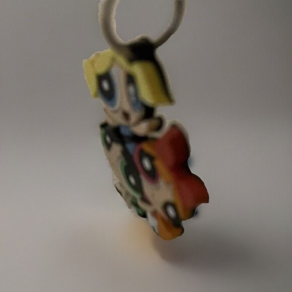 Vintage Power Puff Girls Keychain Cartoon Network Backpack Charm Blossom Bubbles - Picture 10 of 10